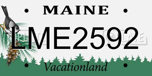 LME2592 Maine License Plate