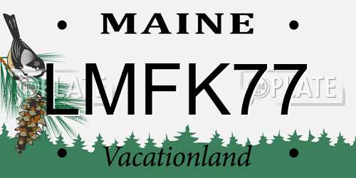 LMFK77 Maine License Plate