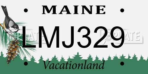 LMJ329 Maine License Plate