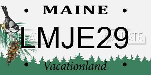 LMJE29 Maine License Plate