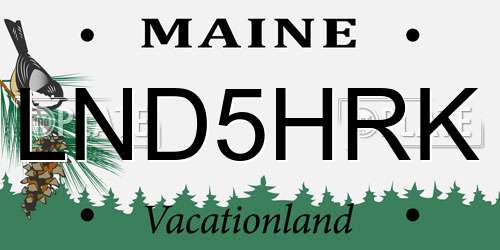 LND5HRK Maine License Plate