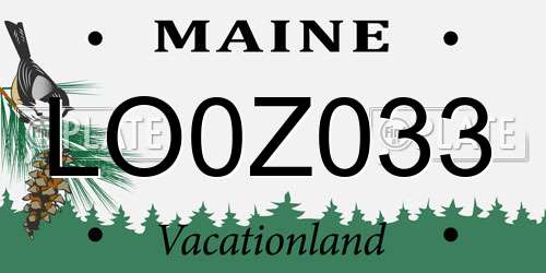 LO0Z033 Maine License Plate