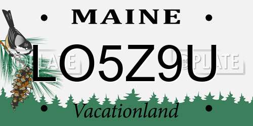 LO5Z9U Maine License Plate
