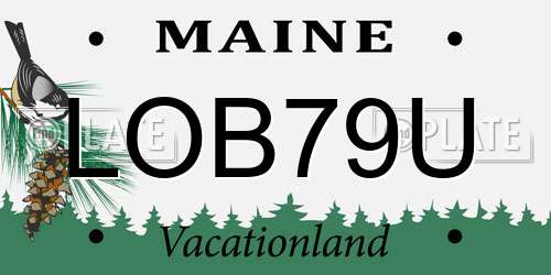 LOB79U Maine License Plate