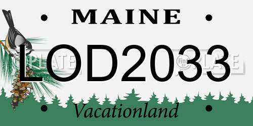 LOD2033 Maine License Plate