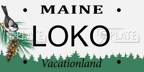 LOKO Maine License Plate