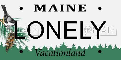 LONELY Maine License Plate