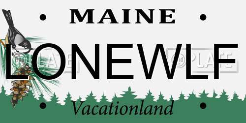 LONEWLF Maine License Plate