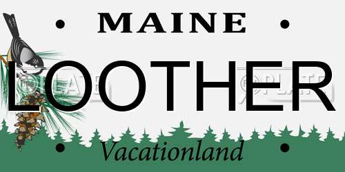 LOOTHER Maine License Plate