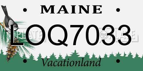 LOQ7033 Maine License Plate