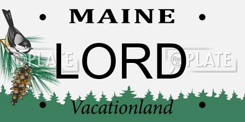 LORD Maine License Plate