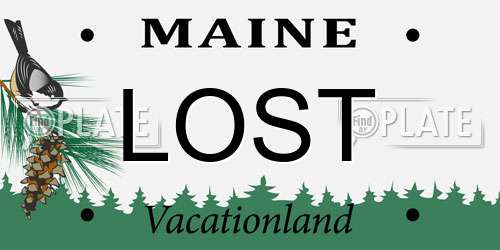 LOST Maine License Plate