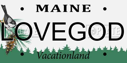 LOVEGOD Maine License Plate