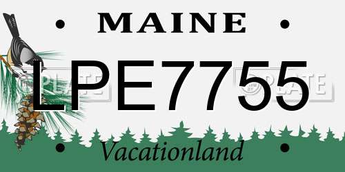 LPE7755 Maine License Plate