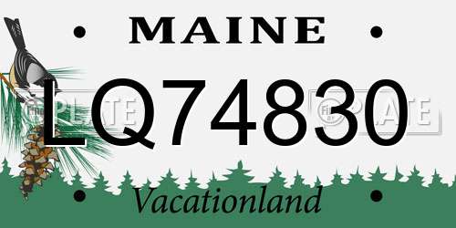 LQ74830 Maine License Plate