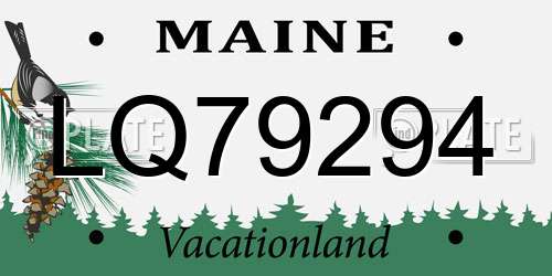 LQ79294 Maine License Plate
