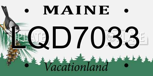 LQD7033 Maine License Plate