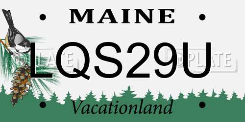 LQS29U Maine License Plate