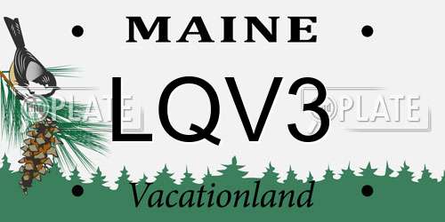 LQV3 Maine License Plate