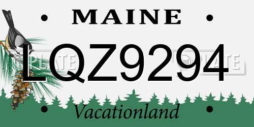 LQZ9294 Maine License Plate