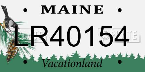 LR40154 Maine License Plate