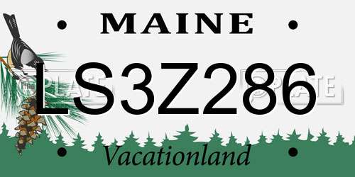 LS3Z286 Maine License Plate