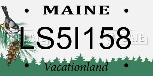 LS5I158 Maine License Plate