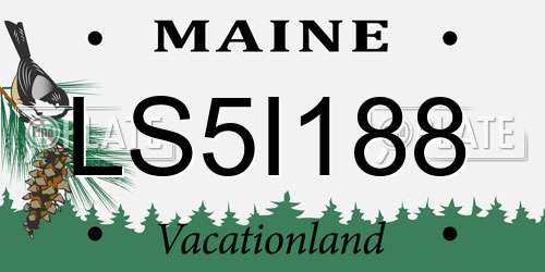 LS5I188 Maine License Plate