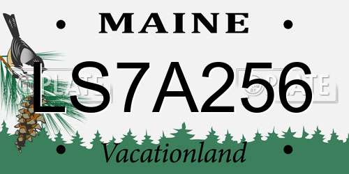 LS7A256 Maine License Plate