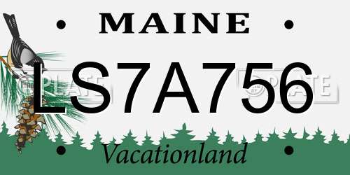 LS7A756 Maine License Plate
