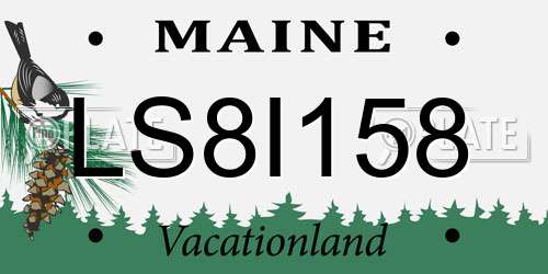 LS8I158 Maine License Plate