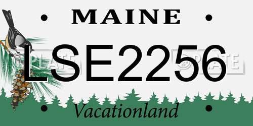LSE2256 Maine License Plate