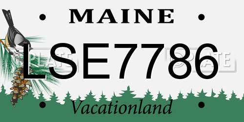 LSE7786 Maine License Plate