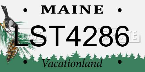 LST4286 Maine License Plate