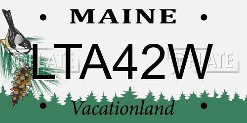LTA42W Maine License Plate