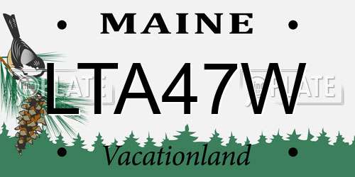 LTA47W Maine License Plate
