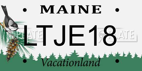 LTJE18 Maine License Plate