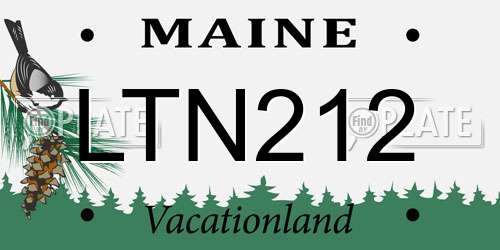 LTN212 Maine License Plate