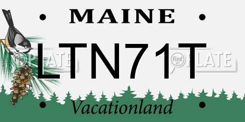 LTN71T Maine License Plate