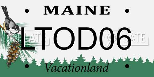 LTOD06 Maine License Plate