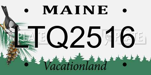 LTQ2516 Maine License Plate