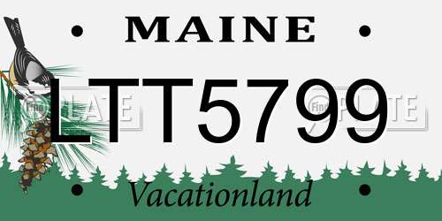 LTT5799 Maine License Plate