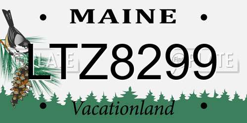 LTZ8299 Maine License Plate