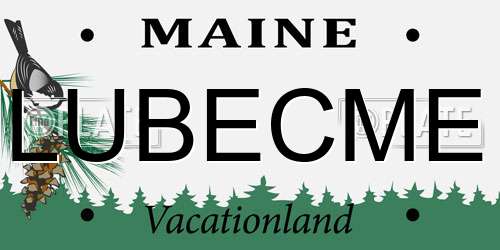 LUBECME Maine License Plate