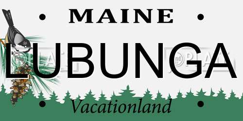 LUBUNGA Maine License Plate