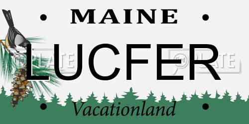 LUCFER Maine License Plate