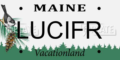 LUCIFR Maine License Plate