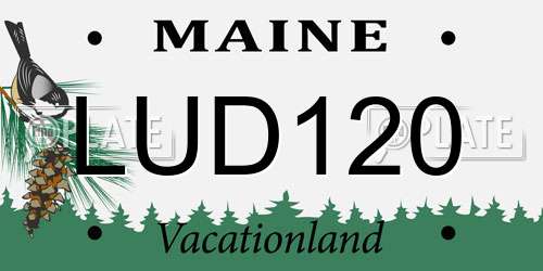 LUD120 Maine License Plate