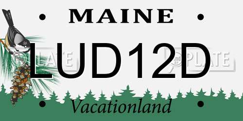 LUD12D Maine License Plate