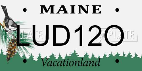 LUD12O Maine License Plate